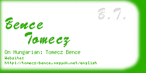 bence tomecz business card